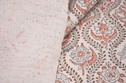 Indian Hand Block Print Pink Floral Pure Linen Fabric -  Amarbel