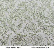 fabric by the yard, Pure linen Fabric, curtain yardage, Indian fabric, linen textile, printed curtains - Jarul