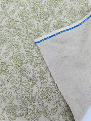 fabric by the yard, Pure linen Fabric, curtain yardage, Indian fabric, linen textile, printed curtains - Jarul
