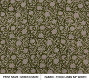 Indian Handmade Block Print Beige Thick Linen Fabric – Chakri