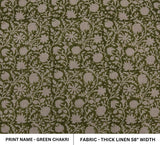 Indian Handmade Block Print Beige Thick Linen Fabric – Chakri