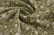 Indian Handmade Block Print Beige Thick Linen Fabric – Chakri