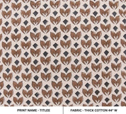 Indian Handmade Block Print Brown Floral Duck Canvas Fabric – Titlee