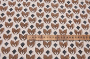 Indian Handmade Block Print Brown Floral Duck Canvas Fabric – Titlee
