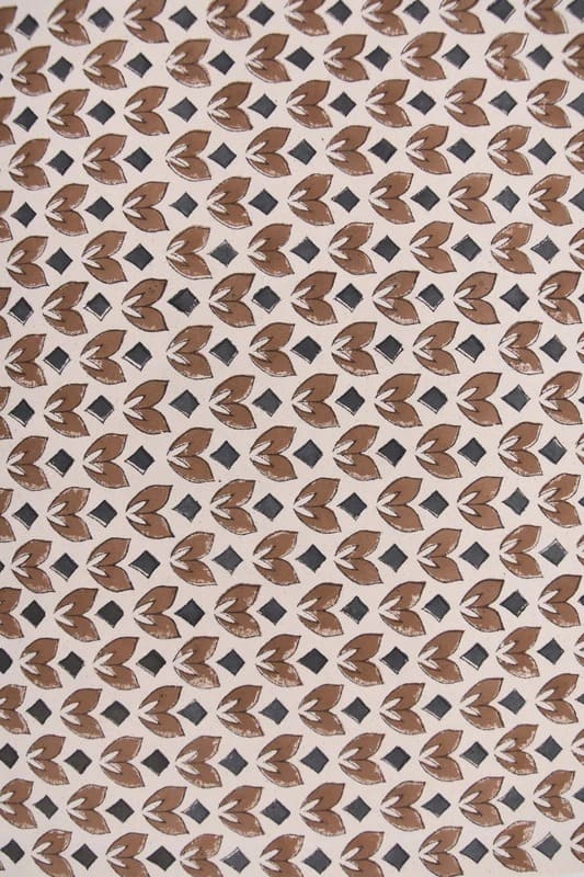 Indian Handmade Block Print Brown Floral Duck Canvas Fabric – Titlee
