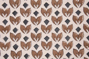 Indian Handmade Block Print Brown Floral Duck Canvas Fabric – Titlee