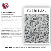 Jal Dhara  Gray Black Block Print Linen Fabric, Floral Print Fabric, Block Print Fabric By The Yard, Indian Linen Handloom