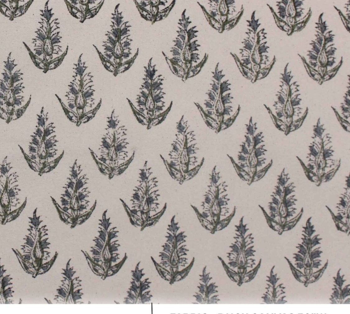 Patterned fabric with 'Kanak Buti' print on duck canvas