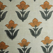 Linen Block Print Fabric Linen Blend 58 Inch Width Light Weight Linen Natural Base Color Curtains and Drapes Upholstery Handmade Art Pillow Covers Tablecloths and Runners Bedding Tote Bag Napkins by Fabritual