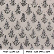 Patterned fabric with 'Kanak Buti' print on duck canvas