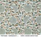 Premium Hand Block Print Brown Viscose Linen Fabric - Karwachauth