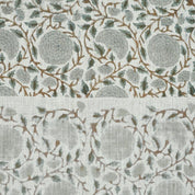 Premium Hand Block Print Brown Viscose Linen Fabric - Karwachauth