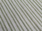 Premium Hand Block Print Sage Green Pure Linen Fabric – Geometrical Line