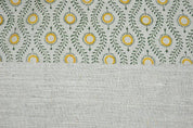 Premium Hand Block Print Mustard Thick Linen Pure Fabric - Lehar