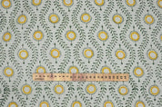 Premium Hand Block Print Mustard Thick Linen Pure Fabric - Lehar