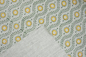 Premium Hand Block Print Mustard Thick Linen Pure Fabric - Lehar