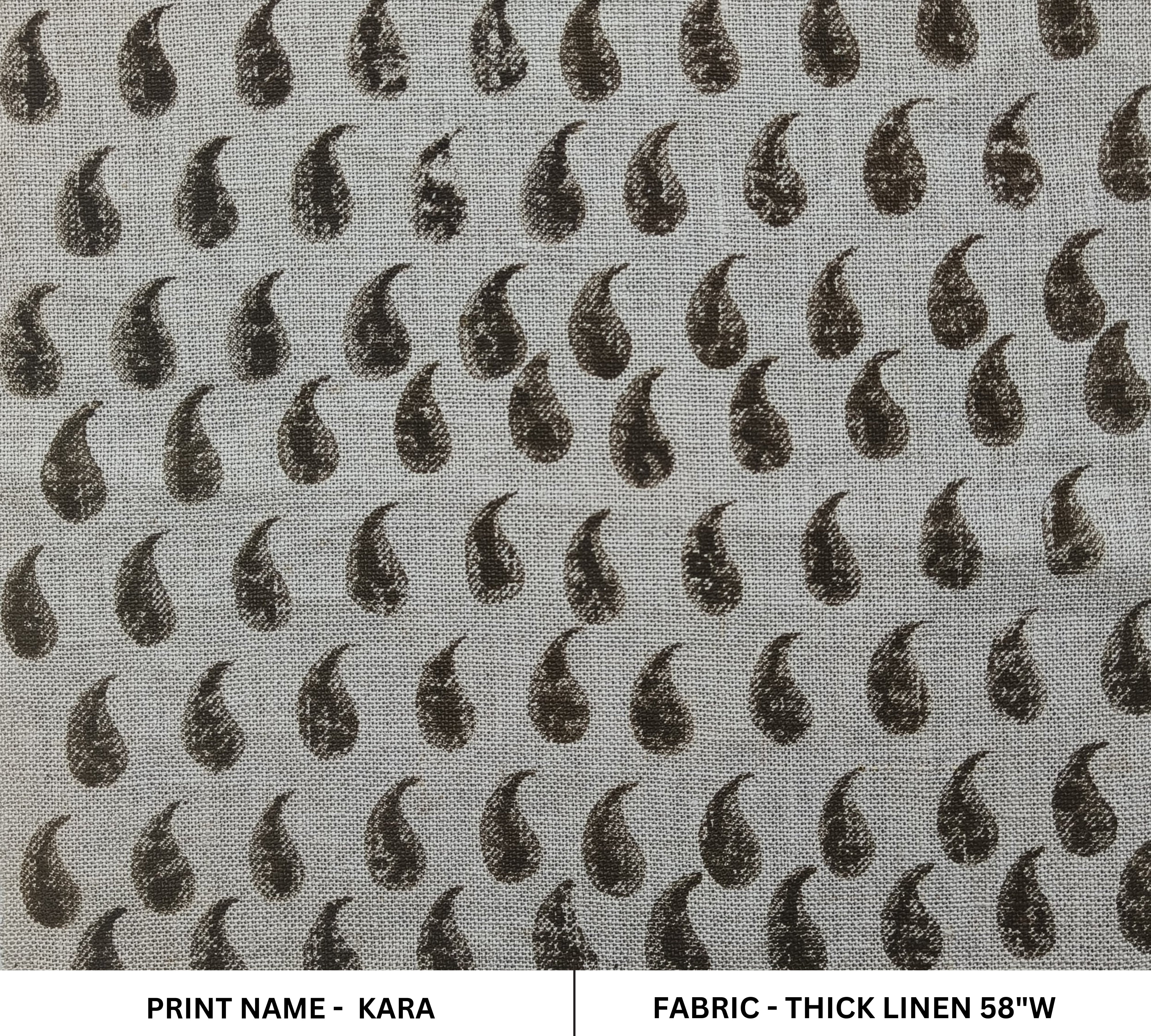 Block Print Linen Fabric, Kara  Fabric By The Yard, Block Print Fabric, Heavy Fabric, Hand Block Print Linen Fabric, Paisley Block Print Throw Pillows