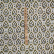 Prmeium Viscose Linen Hand Block Print Bronze Fabric - Pan Patti