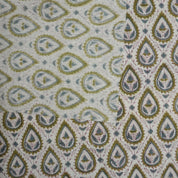 Prmeium Viscose Linen Hand Block Print Bronze Fabric - Pan Patti