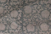 Handmade Artisan Block Printed Thick Linen Beige and Gray Floral 58" Wide Fabric For Tablecloths – Kamal Jaal