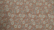 Pure Linen Fabric Bohemian Linen Curtain - Hand Block Print Floral Brown