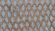 Indian Brown Leaf Printed Thick Linen Natural Fabric for Home Decor in Heavy Weight - KHUSHBU