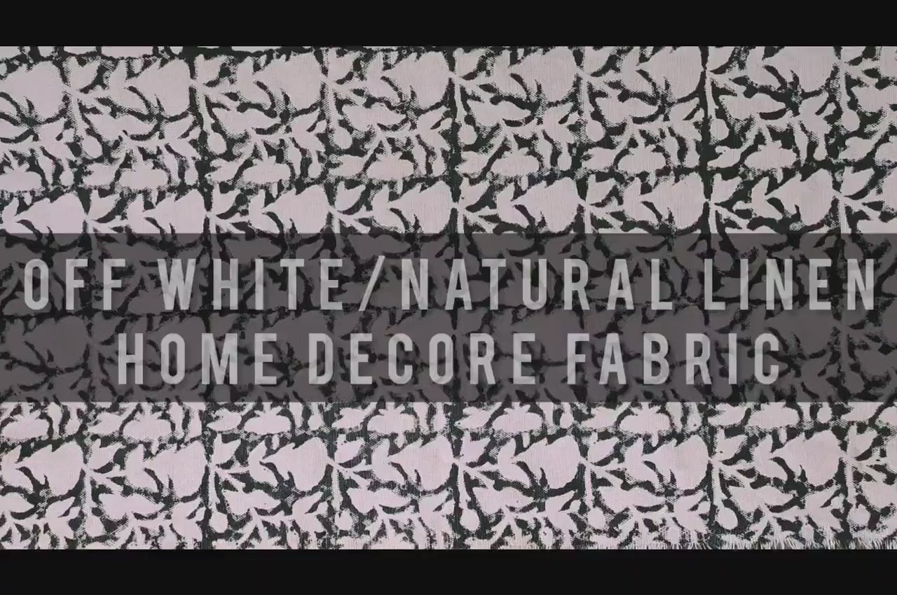 Block Printed Duck Canvas Black and Beige Floral Fabric for Cushion Covers & Sofa Decor – MIDNIGHT GUDHAL