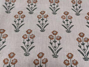 Traditional Block Print Brown Thick Linen Fabric Cushion  - Amitabh