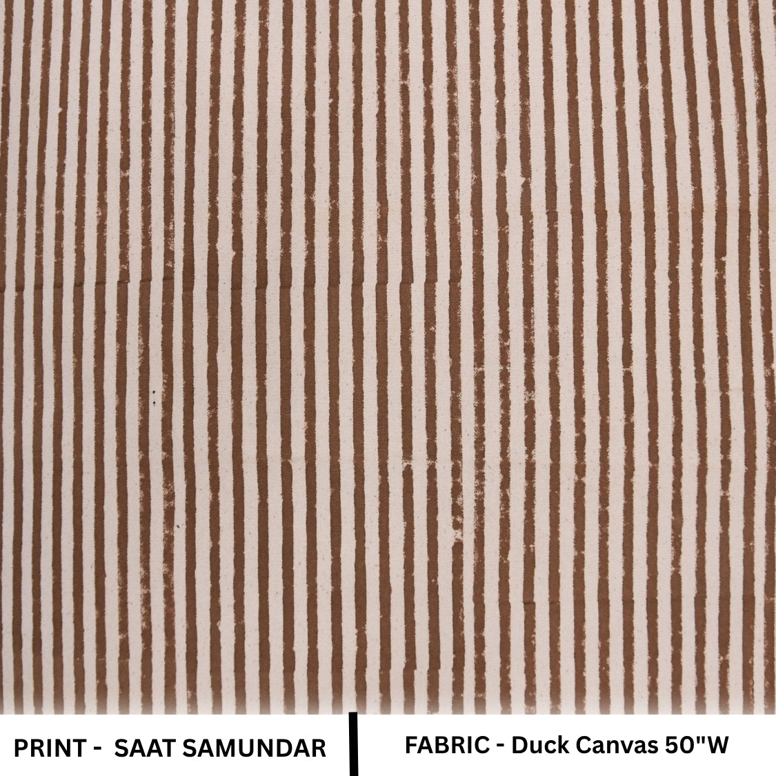 Duck canvas fabric with brown and white striped pattern