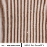 Handmade Tradition Wooden Block Printed Rust Lining Duck Canvas Fabric - SAAT SAMUNDAR