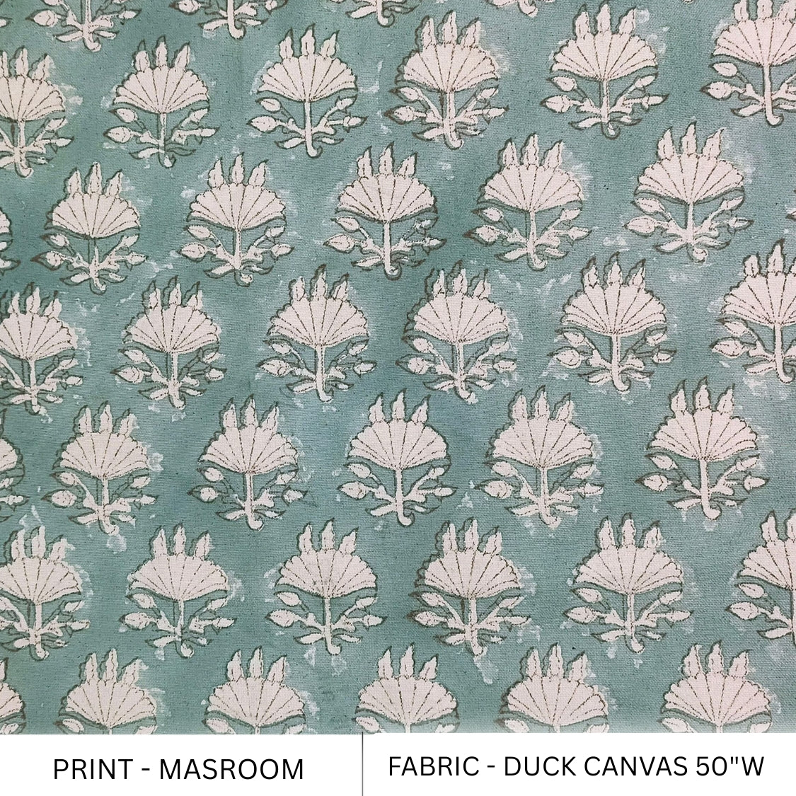 Patterned fabric with shell design on duck canvas