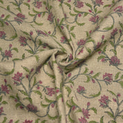 Block Print Linen Fabric, Pushpvarsha  Floral Linen Fabric, Indian Block Print  Hand Blocked Upholstery Fabric, Running Fabric Home Decors Pillow Cases