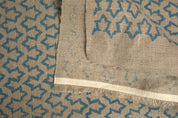 Block Print Linen Fabric, Zig Zag  Block Print Handloom Linen Fabric Linen Fabric Flower Light Tan Colour,Home Decor, Upholstery Fabric,Pillow Cover, Table Cloth
