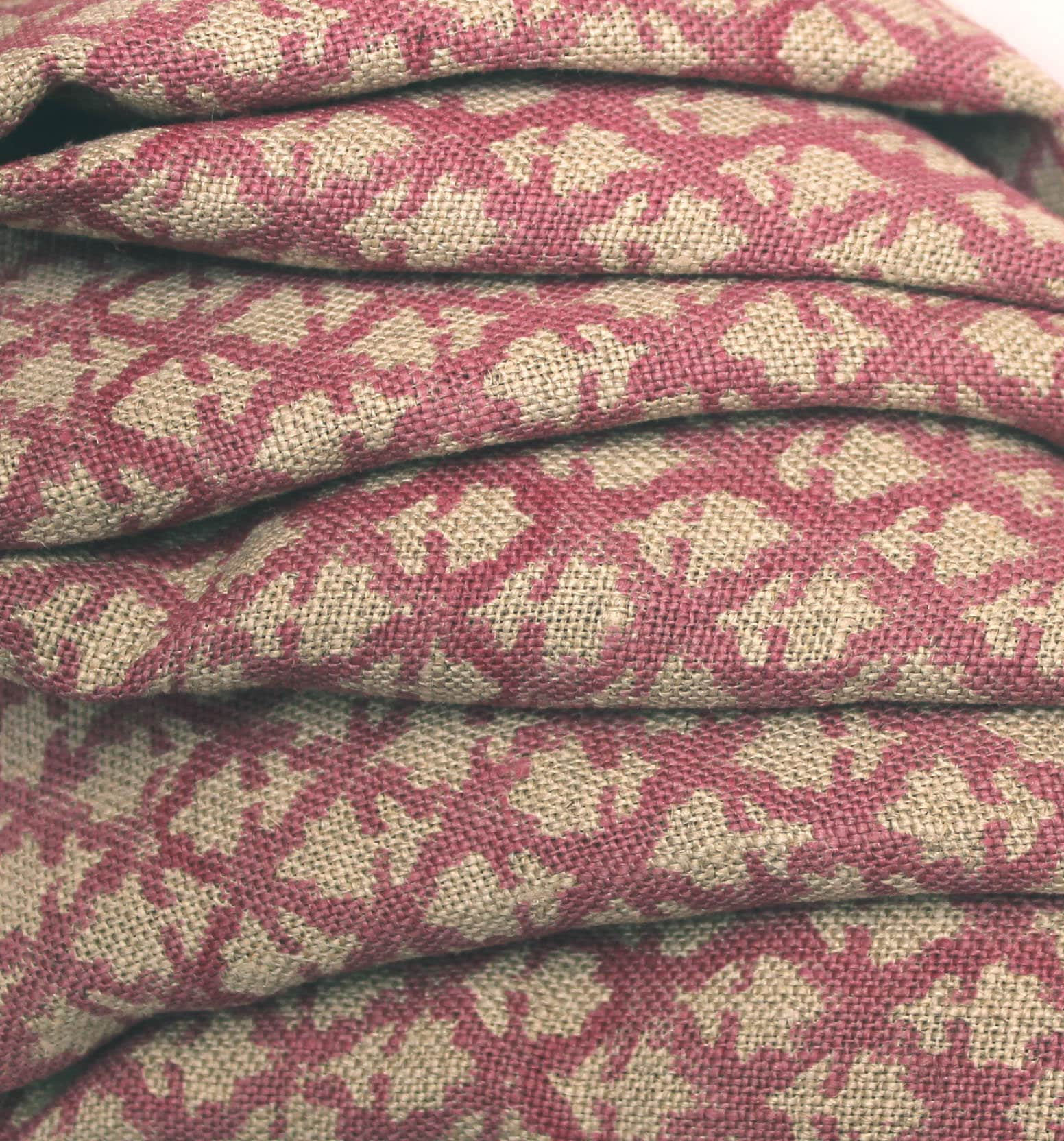 Block Print Linen Fabric, Pinkcity Jaal  Plain Linen Home Decor,Pink Floral Block Print  By The Yard Softened Stonewashed Fabricindian Natural Linen Extra Wide