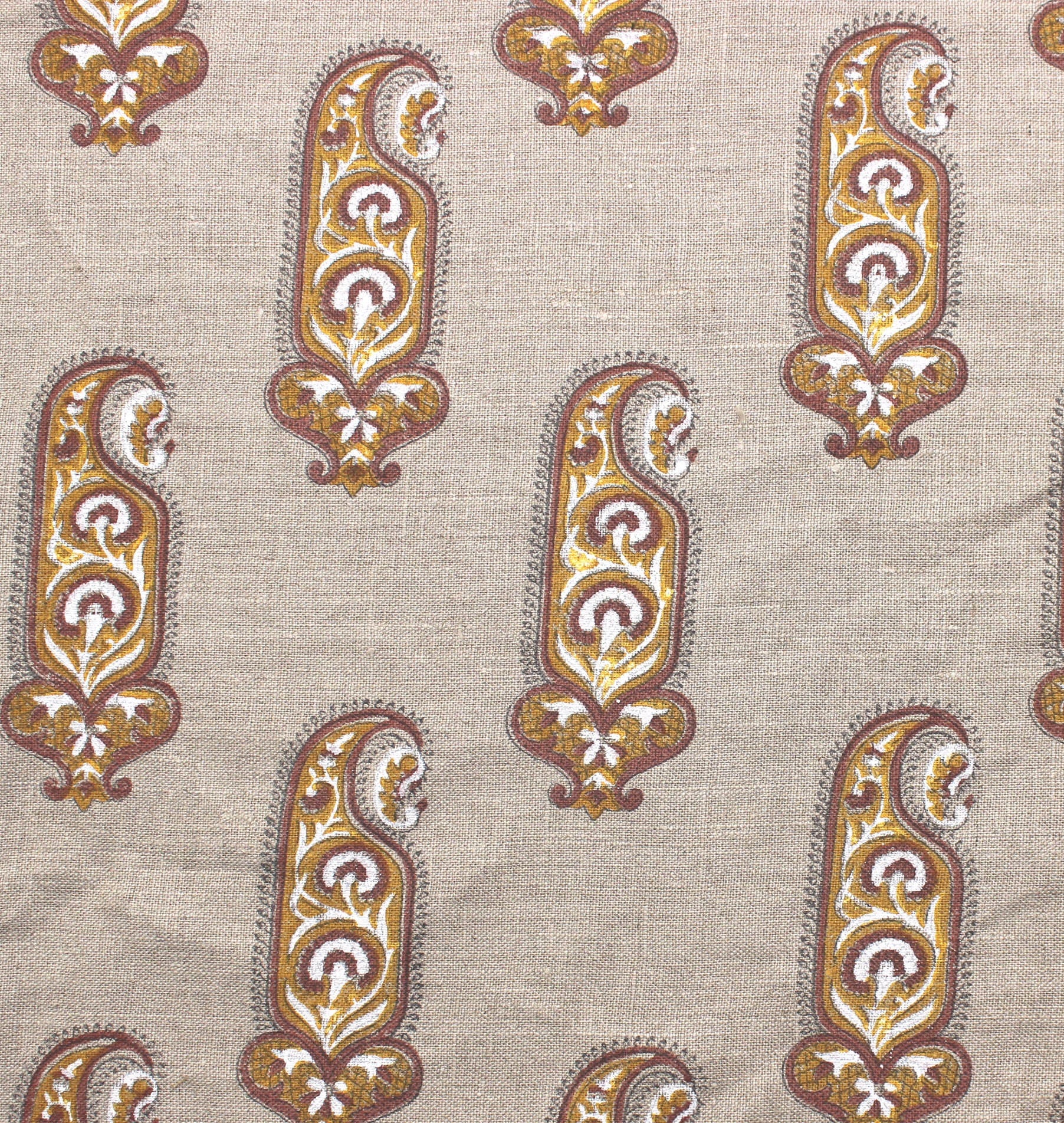 Block Print Linen Fabric, Namokar  Block Print Cushion Cover Fabric, Linen By The Yard, Printed Indian Fabrics, Heavy Upholstery Fabric