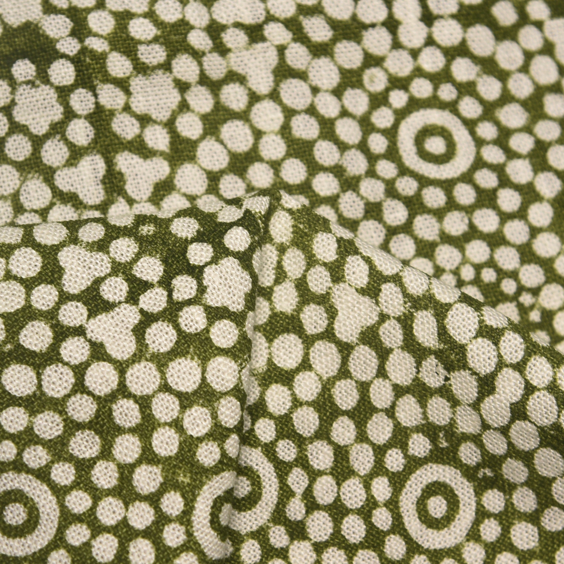 Chunri  Block Print Linen Fabric Heavy Thick Linen Natural Hand Loom Fabric  Fabritual