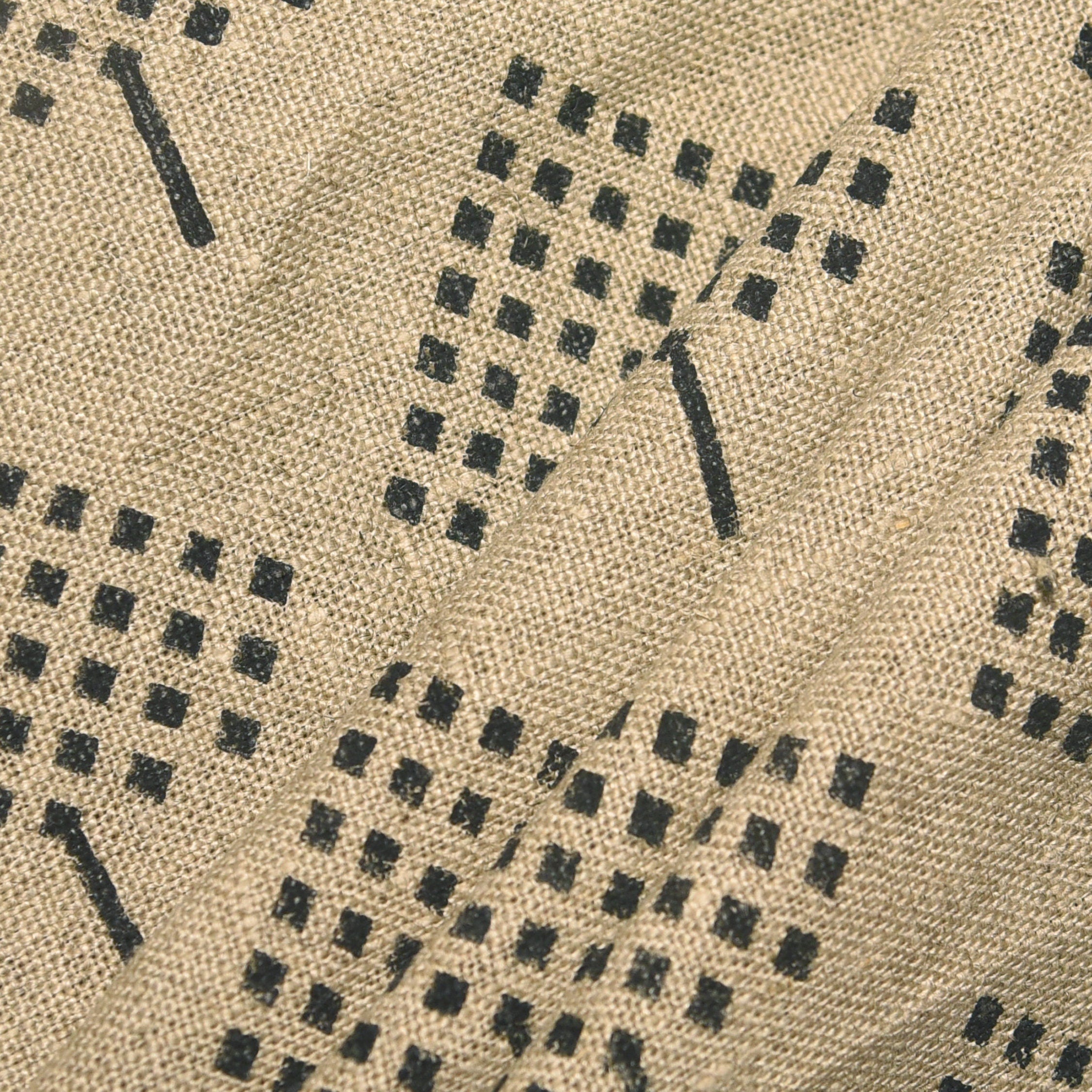 Block Print Linen Fabric, Umbrella  Block Print Handloom Linen Fabric Heavy Linen Fabric,Upholstery Fabric, Pillow Cover Fabric, Thick Fabric Natural Linen