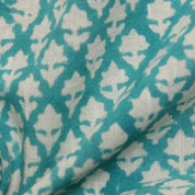 Block Print Linen Fabric, Pinkcity Jaal  Block Print Handloom Linen Fabric Heavy Linen Fabric Natural Linen Fabric