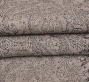 Handstamped Linen Block Print Fabric  300Gsm Thick Organic Linen, Heavy 58"Wide/Length By The Yard, Indian Print Available In Linen/Cotton