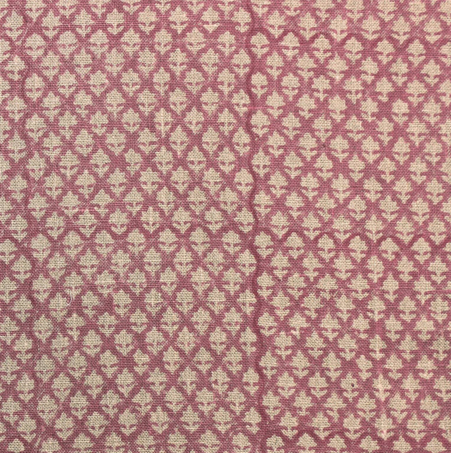 Block Print Linen Fabric, Pinkcity Jaal  Plain Linen Home Decor,Pink Floral Block Print  By The Yard Softened Stonewashed Fabricindian Natural Linen Extra Wide