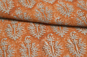 Block Print Linen Fabric, Neel Gagan Floral Block Print Linen Fabric, Fabric For Pillow Cover Making, Heavy Weight Upholstery Fabric
