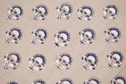 Indrajeet  Block Print Handloom Linen Fabric Heavy Linen Fabric, Upholstery Fabric,Pillowcases, Home Decor Blue Linen Flower