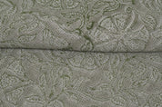 Block Print Linen Fabric, Sudarshan  Nature Blooming Vine  Linen Block Print Block Print Heavy Linen Fabric Thick Linen Fabric Green Flower Vine