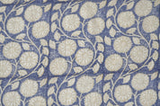 Block Print Linen Fabric, Sudarshan  Linen Block Print Block Print Fabric Linen Fabric  Heavy Weight Linen  Hand Block Fabric By The Yard  Floral Linen Fabric
