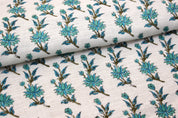 Block Print Linen Fabric, Turquoise And Skyblue Block Print Fabric Linen  Upholstery, Craft Fabric, Indian Fabric, Printed Linen, Fabric By The Yard, Cushion/Shams