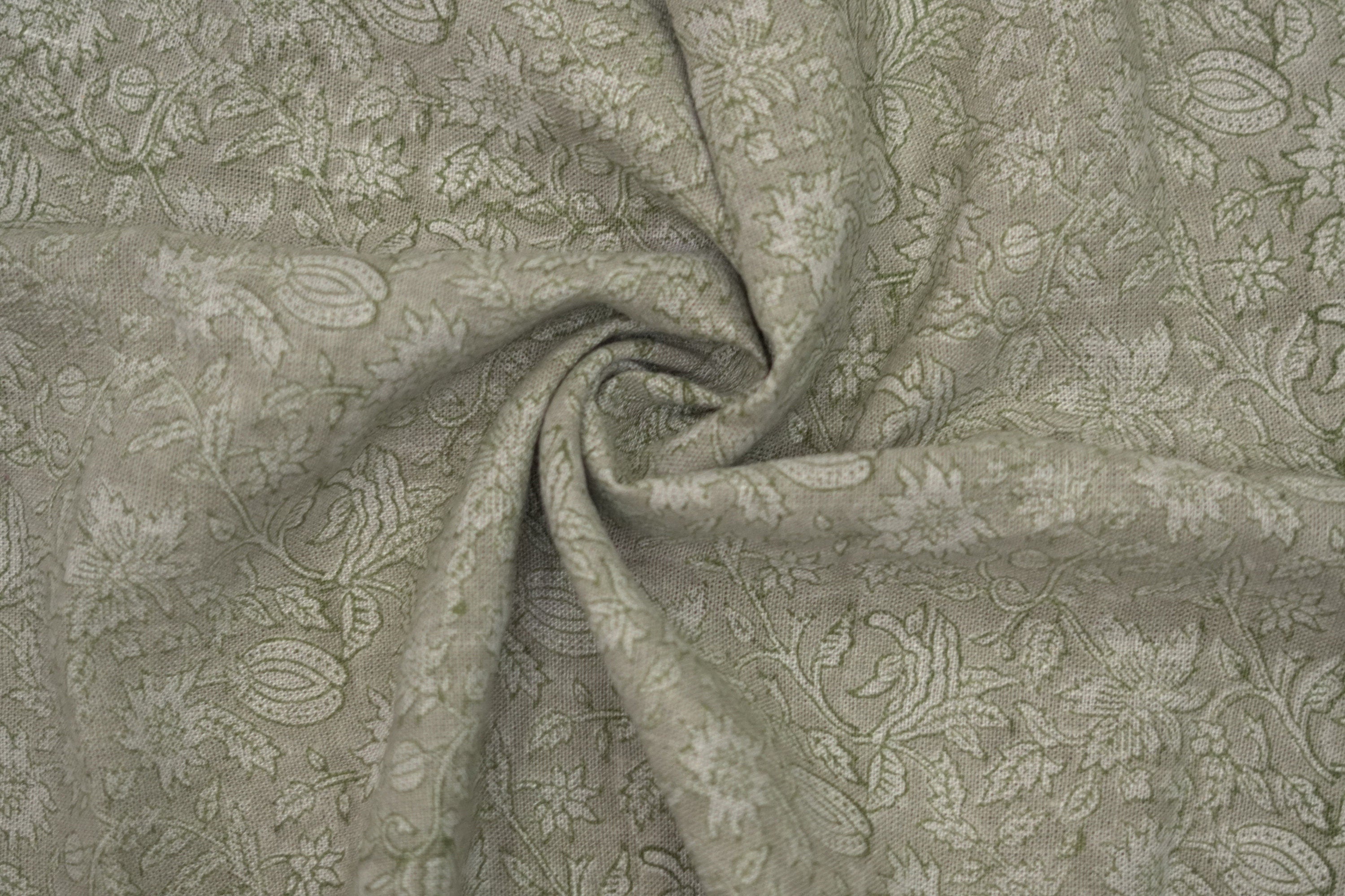 Block Print Linen Fabric, Manikarnika Harit  Natural Green Block Print Linen Fabric  Handmade Indian Handblock Art  Linen & Cotton For Home And Interior Decors