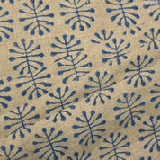 Block Print Linen Fabric, Neela Jugnu  Block Printed Linen Fabric  Indian Linen Upholstery Fabric By The Yard, Block Print Handloom Linen Pillow Cases