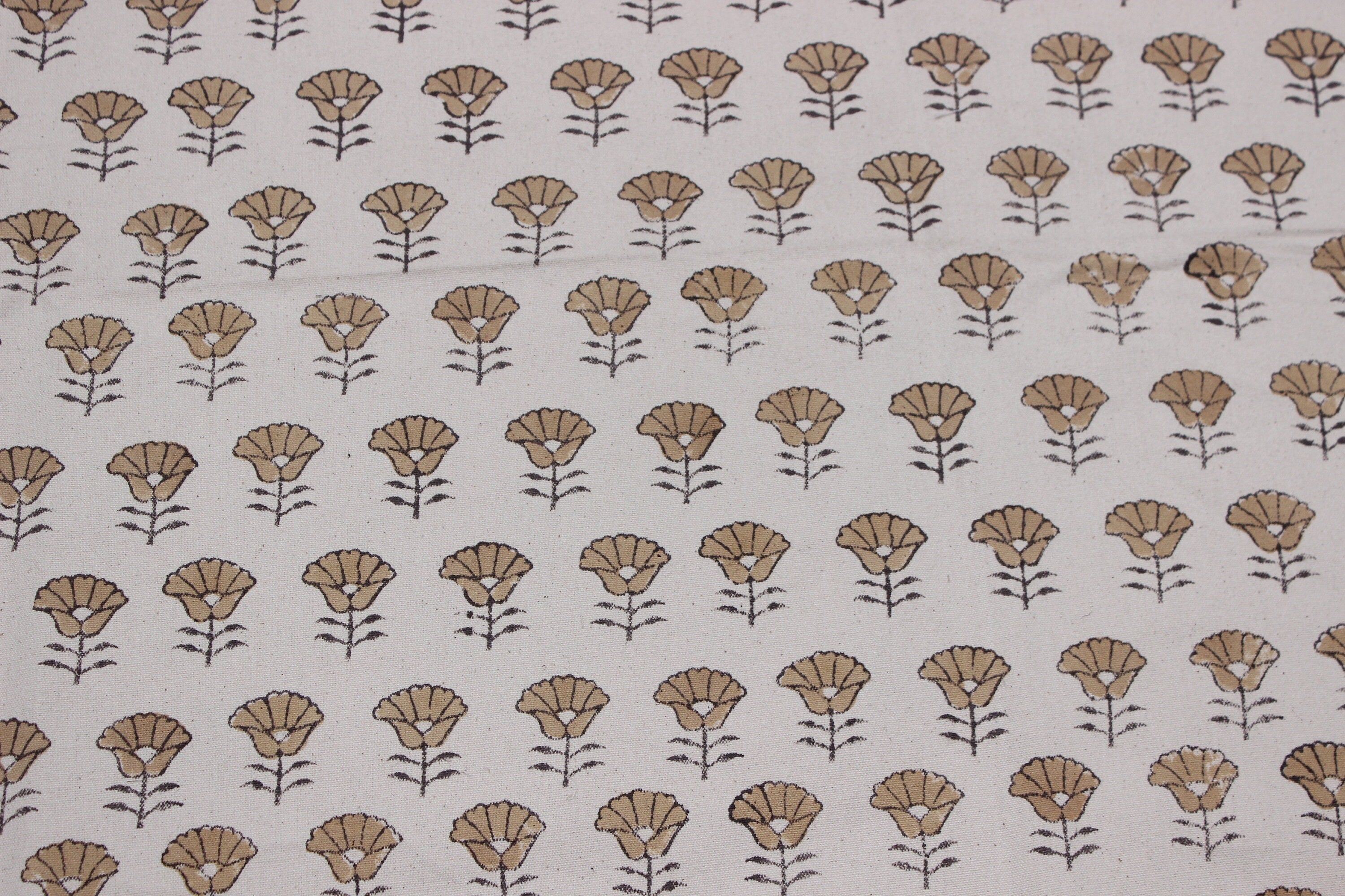 Block Print Linen Fabric, Kohinoor  Indian Cotton Fabric  Thick Hand Loom Linen, Block Print Fabric, Floral Linen Fabric Handmade Upholstery Fabric, Linen For Home
