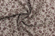 Block Print Linen Fabric, Varanasi  Floral Blockprint Linen Handmade Upholstery Fabric, Handloom Linen, Farmhouse Pillow, Boho Design, Natural Linen