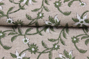 Aradhana   Thick Linen Fabric  Most Popular Block Print Fabric In Summers  Best For Upholstery, Cushion Cover, Sofa/Chair Cover